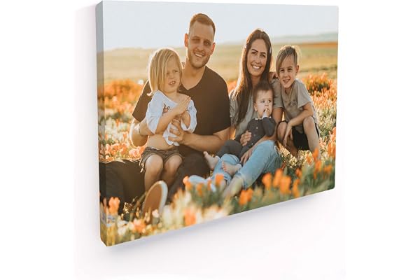 Panorama Imprimez Votre Propre Portrait Photo Personnalisez sur Toile - 60x40 cm - Cadre en Tela et Bois