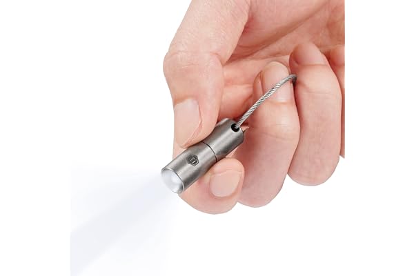 KeyUnity KF00 Mini lampe de poche à LED en titane, 15 lumens, lampe torche électrique étanche, taille de poche, mode unique pour le camping, la randonnée (Argent)