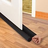 BYENS Under Door Wind Preventive Thermal Insulation Sponge Windbreaker Stopper Powder Cold Sponge Double Sided Insulation 2, Byens, Black, Black