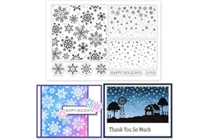 GLOBLELAND Tampons Transparents en Silicone avec Fond D'Étoiles et de Flocons de Neige de Noël D'Hiver Tampons Transparents pour Bricolage Scrapbooking Fabrication de Cartes Album Photo Journal