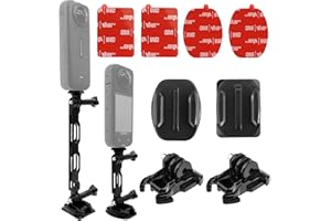 HIGATFUL Supporto adesivo flessibile con braccio di estensione Go Pro per Insta 360 X4 X3 X2 X RS R, kit di accessori per montaggio su casco con fibbia compatibile con Go Pro Hero 12 e DJI Osmo Action Camera