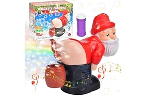 DAMIGHT Santa Automatic Bubble Machine,Electric Christmas Funny Fart Bubble Toy For Kids,Santa Bubble Machine For Kids,Electric Blowing Bubble Toy With Light And Music,Christmas Birthday Party Gifts