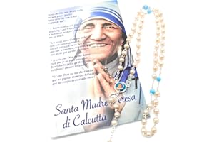 OVUNQUE PROTEGGIMI Rosario devozionale di Madre Teresa di Calcutta con Libretto multilingua.