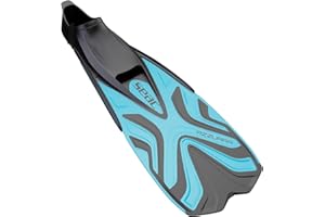 Seac Azzurra, Pinne da Snorkeling per Adulti e Bambini, Scarpetta Chiusa in morbida Gomma