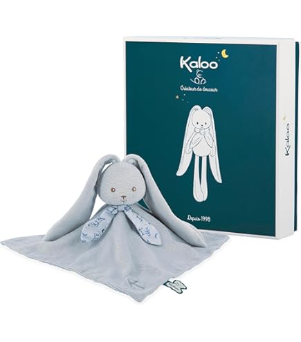 KALOO - Lapinoo - Knuffeldier Konijn - Baby pluche dier - kleur terracotta - vierkant 30 x 30 cm - bi-materiaal katoen en corduroy zeer zacht - geschenkdoos - vanaf de geboorte, K972208