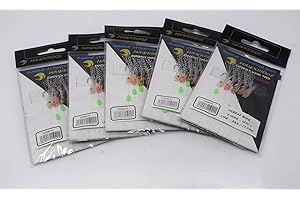 HAWKRIDGE RIG PRO SERIES - HOKKAI MINI 5 Packs of Single Type Commercial Quality Sea Feather Lure Fishing Rigs - Ideal for Sea Boat Shore for Mackerel, Herring, Bass & Cod (Hokkai Mini)