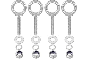 PATIKIL M10 x 50 mm Öljett med mutter, 4 stycken 304 rostfritt stål lyftögla gängad upphängningsskruv