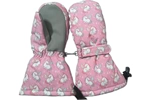 Bibykivn Rękawice śnieżne dla dzieci 2-6 lat - wodoodporne i termiczne rękawiczki zimowe z ciepłą podszewką z polaru i antypoślizgową pianką PU - rękawice narciarskie dla dziewczynek i chłopców