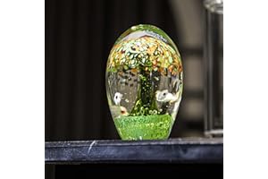 HDCRYSTALGIFTS Presse-papier en verre soufflé à la main - Arbre de vie celtique - Objets de collection pour décoration d'intérieur, centre de table