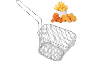 WSAMJIN 5 Pezzi Cestino per Friggere Piccolo Cestino per Friggitrice in Acciaio Inox Mini Cestino per Patatine Fritte con Manico Cestino per Friggere per Pata