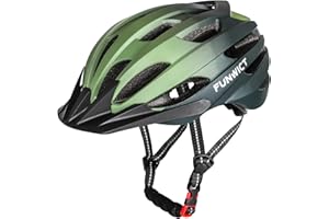 FUNWICT Leicht Fahrradhelm Herren Damen, Verstellbar MTB Mountainbike Helm mit Abnehmbarem Sonnenschutz, Stylisch Rennradhelm für Radfahren Mountainbiken 57-61 cm Schwarz Matt