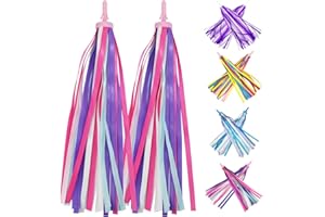 PLATT Bicicleta Manillar Cintas,niños Serpentinas para de Scooter borlas apretones decoración para niñas Bike Handlebar Sreamers 1 par