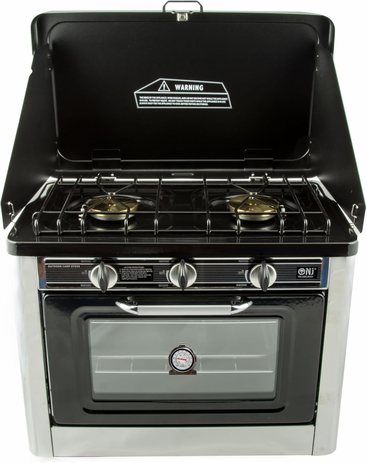 NJ CO-01 Camping Gas Oven -2 Burner Portable Stove Outdoor Cooker LPG