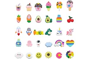 KQDRAVINE 30 Piezas de Pin Crocs, Pins para Crocs, Adornos de Dibujos Animados, Pines Extraíbles, Accesorios, Broches para Zuecos, Adornos DIY, Fiestas Infantiles, Niños, Niñas, Regalos