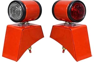 BAJATO APSMOTIV Tractor Rear Lights 2x Side Indicator Lamp Red Butler Style Tail Light Assembly with 12v Bulbs and Brackets for Massey Ferguson Real Light Case IHC Nuffield Tractors Light