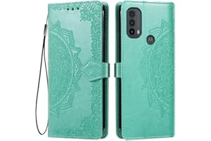 HONLEN Custodia per Motorola Moto e20 / Moto e30 / Moto e40 Cover, (6.5" Inches) Premium PU Pelle Wallet Magnetica Flip Case con Stampata Mandala, 3 Slot Schede, Stand Cover