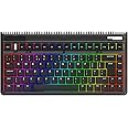iQunix OG80 DARK SIDE Mechanical Keyboard UK Layout, Wireless RGB TKL Retro Keyboard with 2.4GHz / Bluetooth 5.1 / Wired Type-C, Tilted F-Row, Hot-Swappable Cherry MX Brown, for Windows PC/Mac