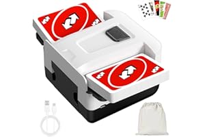 DKEVEU Mélangeur de cartes automatique pour 1-2 jeux, machine à mélanger rechargeable 2000mAh avec mode AUTO à un bouton, mélangeur de cartes électrique compatible avec UNO Skip-Bo Phase 10 Blackjack