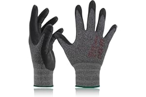 DEX FIT Nitrile Work Gloves FN330, 3D Comfort Stretch Fit, Firm Grip, Touchscreen, Thin & Lightweight, Breathable Foam Nitrile, Machine Washable (Medium(3 Pairs), FN330 Black Grey)