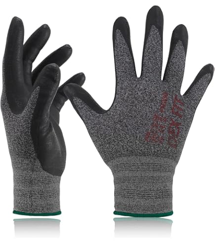 Högert Technik RODER Guanti rivestiti in lattice, rosso/nero, misura 9, 12 paia/confezione, resistenti all'abrasione e flessibili, ideali per lavori di montaggio e manutenzione precisi