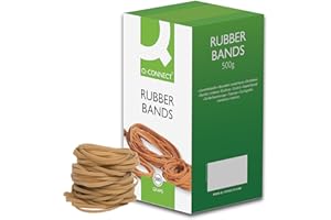 Q-Connect Bandes en caoutchouc n°24 152,4 x 1,6 mm 500 g KF10533, jaune|chêne|gris