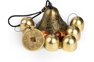 MYHOGOOD Lucky Wind Chimes, Feng Shui Hanging Wind Chimes for Garden, Good Luck Chinese Wind Bells with Coin, Dragon Bells for Home Garden Window Decoration Gift