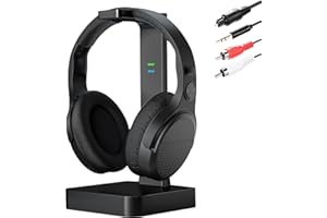 2025 TV Headphones Wireless Seniors, Plug and Play, No Audio Delay, Wireless Headphones for TV, 28 Hours Audio Playtime, Wireless Headphones for TV with Charging Station
