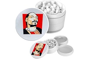 UKGLASS Large Metal Herb Grinder – 4 Piece Spice White Grinder with Magnetic Lid, Sharp Teeth & Pollen Catcher – Durable Aluminum Alloy Grinder (64mm)