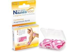 Sea-Band Travel & Motion Sickness and Nausea Relief Acupressure Wristband - Kids (Pink), 1 Pair