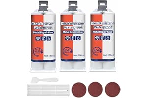TENCIPEDA Heat Resistant Waterproof Metal Repair Glue, Metal Repair Glue Heavy-Duty, Metal Repair Glue, for Metal To Metal, Plastics, Stainless Steel, Diy Craft (100ML-3Pcs)