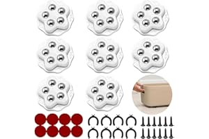 STOAT® ruote per mobili.8 ruote con 5 sfere ciascuna, portata 300 kg, con adesivo e viti. Ruote universali mobili a 360 per il trasporto di mobili, (Bianco: 8 pezzi)