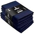 Trade Fountain Cloth Napkins Set of 12 Cotton - 50.8 x 50.8 CM Reusable Napkins - Oversized Cotton Napkins Made of Pure Cotton Fabric - Used as Dinner Napkins (Navy Blue)