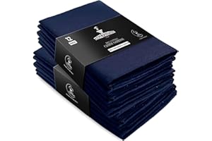 Trade Fountain Cloth Napkins Set of 12 Cotton - 50.8 x 50.8 CM Reusable Napkins - Oversized Cotton Napkins Made of Pure Cotton Fabric - Used as Dinner Napkins (Navy Blue)