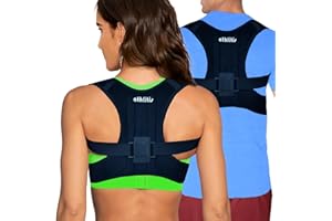 athlitis Correttore Postura Uomo Donna, DISP. MEDICO CE, Busto Ortopedico Fascia Posturale Spalle e Schiena Regolabile, Supporto Posturale Raddrizza Spalle, Fascia Elastica ed E-Book inclusi (L)