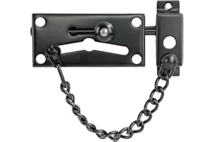 MOOCHE Türkette, Edelstahl Türschloss Edelstahl Türkettenschlösser mit Sicherheitsfeder, Anti-Diebstahl Druckverschluss, Kettenschlösser für Innentür und Extra Haustürschloss mit Geboht, Schwarz