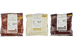 Callebaut Bundle - Chocolat de Couverture au Lait, Noir & Blanc Belge - Finest Belgian Chocolate (Callets) Lot de 3 x 400g