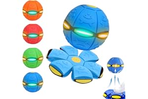 GENERIC Magic Metaball, Magic Flying Saucer, Children's Bouncing Ball, Bouncy Balls for Kids, Bouncy Ball, Parent-Child Interaction, Dual Form Freely Switchable, with 6 Light (Blue)