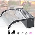 LONGRUNNEW Pond Waterfall Blade Kit, 30cm Acrylic Pool Fountain with Accessories, Width 18cm Curved Outlet Spillway for Garden Patio Pond Decoration
