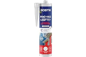 Bostik FIXPRO – Mastic Colle de Fixation MSP 117 Conditions Extrêmes – Intérieur/Extérieur – Collage Même Sous la Pluie – Mastic Hybride Polymère – Transparent – 1 Cartouche 290 ml