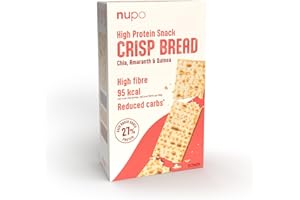 NUPO® High Protein Snack Crisp Bread [7x 25g] - Knusprig Gesunder Snack - Reduzierte Kohlenhydrate - Ballaststoffreich - Im Ofen gebacken
