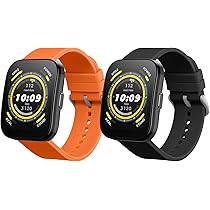 Kwmobile 2x Cinturino In TPU Silicone Per Amazfit Bip 6 / Bip 5 Unity/Bip 5 / GTS 3 - Regolabile 14-22 Cm (Nero)