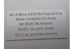 Gravure Discount Polychlorure de vinyle, plaque ou etiquette boite aux lettres 5 lignes - argent 100x50mm