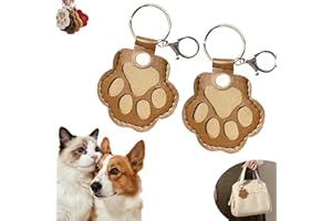 Glvomazty Tierhaar Erinnerung SchlüsselanhäNger für Hund Katze, Haustierhaar-Aufbewahrungstasche, Fell-Schlüsselanhänger für Haustiere, Gedenkgeschenk für Hunde und Katzen, Pfotenform 2 Pcs