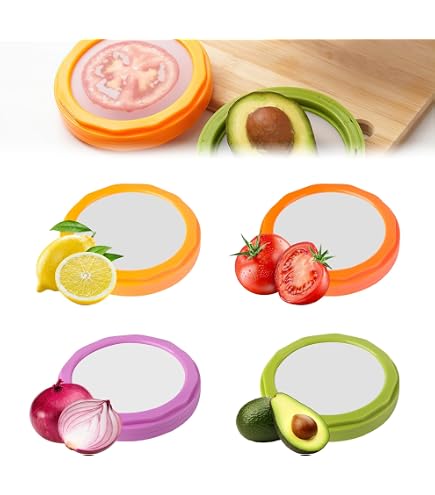 4er-Set Silikon-Aufbewahrungsboxen Für Avocado, Zwiebeln, Zitronen & Tomaten – Luftdicht, Spülmaschinenfest