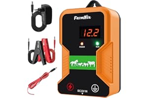 MTCHAVNO 15km Elettrificatore Per Recinto Elettrico per Animali, 12V 2.0J 10 Miglia Recinzione Elettrica per Cinghiali, Impermeabile Recinti Elettrici per Animali, Allevamento Di Pollame, Fattoria, Giardino
