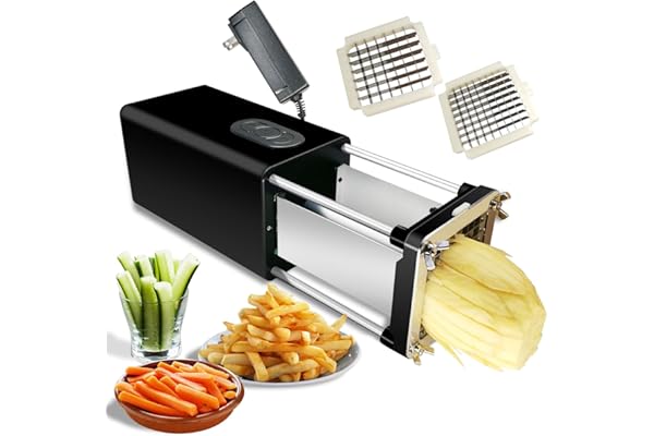 Fstcrt - Coupe-frites électrique professionnel commercial et domestique avec lame de 1/2" et 3/8" - Coupe-pommes de terre automatique - Convient pour