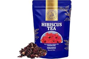 JOHN'S CEYLON TEA CO Premium Hibiscus Tea - Exquisite Floral Infusion | Vitamin-C Rich & Refreshing | Caffeine Free | Dried PURE Hibiscus Flower Herbal Tea 50g Loose Tea | Hot or Iced Tea.
