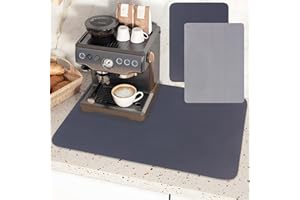 BOMICLSS 2 Pack Super Absorbent Drying Mat, Coffee Machine Mat Non-Slip Coffee Tamper Mat Multi-Purpose Dish Draining Mat for Kitchen Counter Sink Pet Absorbent Pad Reduces Odours