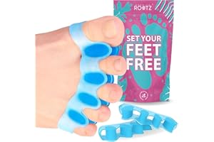 BACK TO ROOTZ ROOTZ® | Separadores de Dedos de los Pies como Corrector de Juanetes | Enderezador de Dedos para Terapia Barefoot | 2 Piezas de Silicona (Azul)