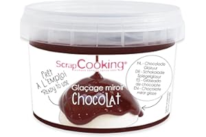 ScrapCooking - Mix Glaçage Miroir Chocolat 300g - Préparation Facile & Pratique - Ingrédient pour Pâtisseries, Desserts, Buches de Noël, Entremets, Mousses, Gâteaux - Cake Design - 4650